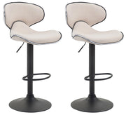 Set 2 Sgabelli Cucina Las Vegas V2 in Tessuto crema,nero