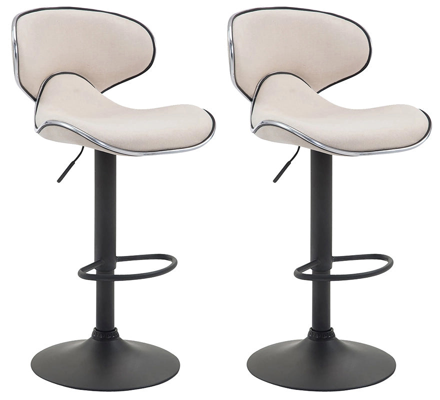 Set 2 Sgabelli Cucina Las Vegas V2 in Tessuto crema,nero