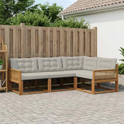 Set di divani da esterno 4 pz Naturale e Grigio Chiaro 3381395