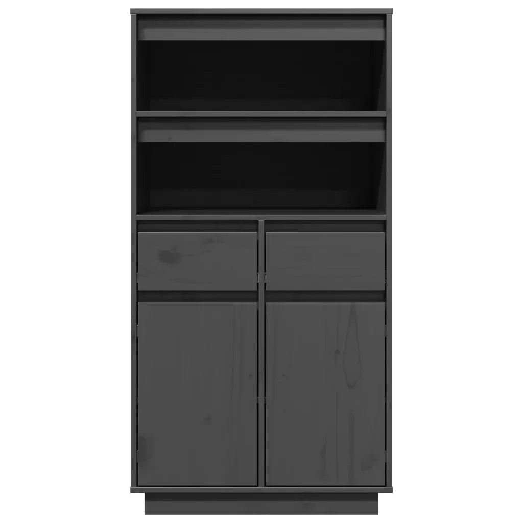 Credenza-Buffet-Armadio da cucina Grigia 60x40x116,5 cm in Legno Massello di Pino