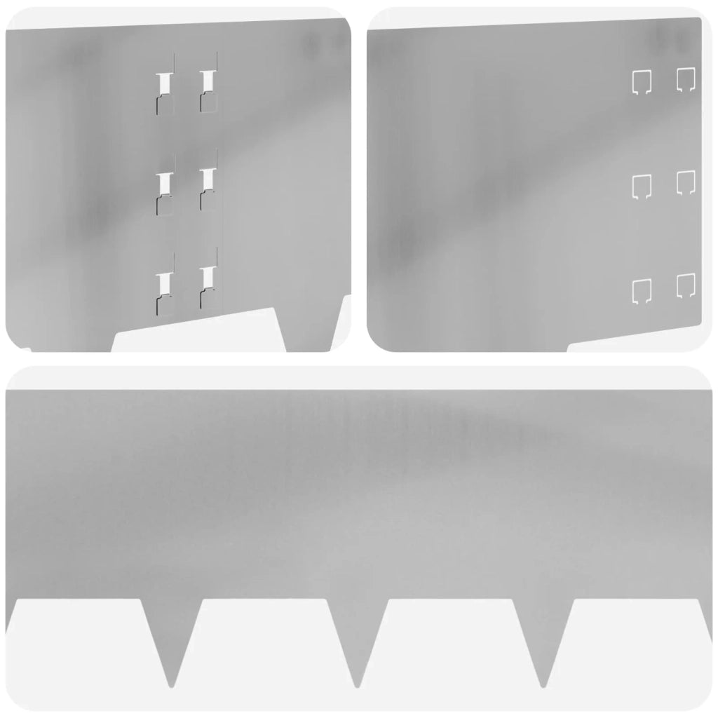 Bordura per Prato 20 pcs 100 x 30 cm Acciaio Argento 8008639
