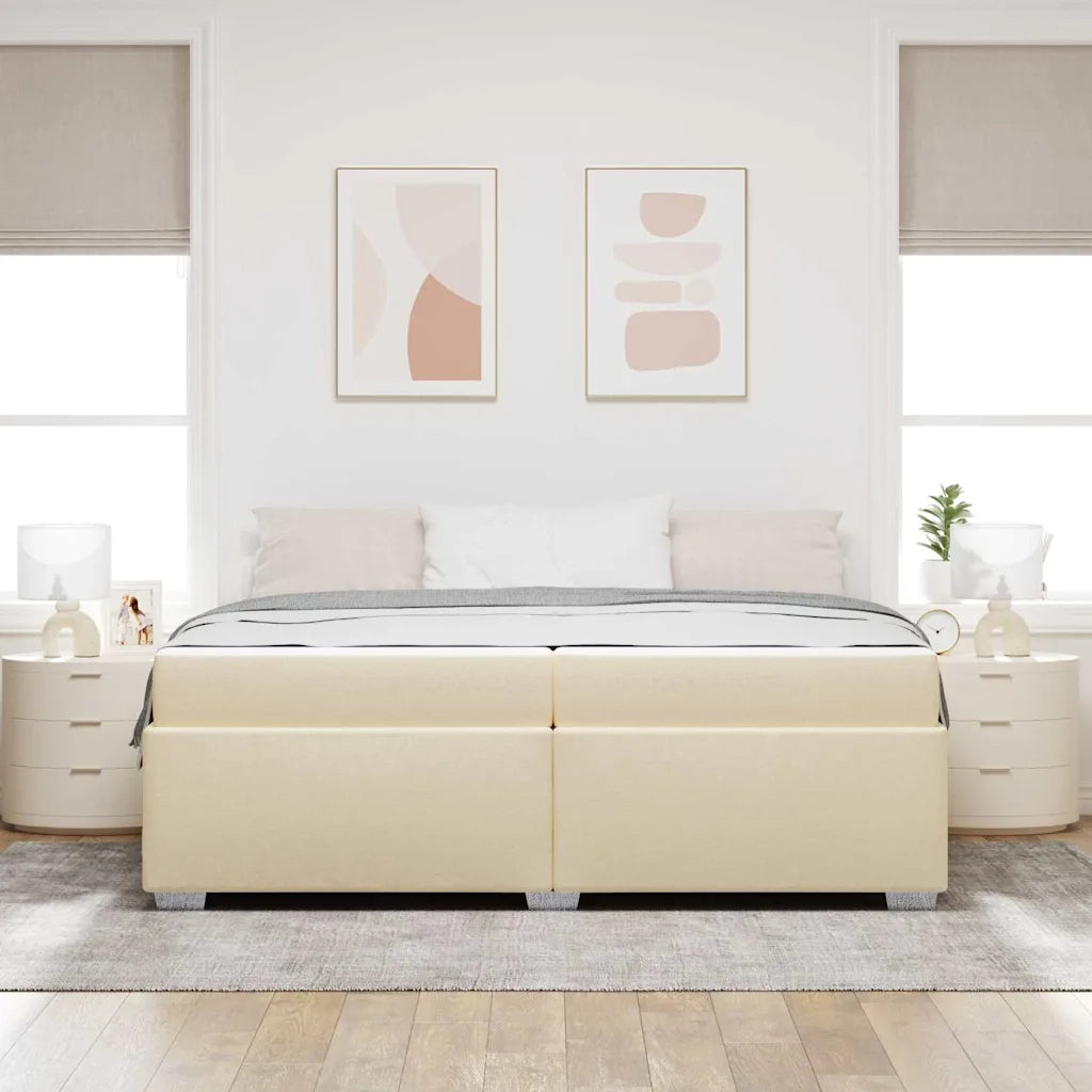 vidaXL Struttura del letto Crema 200 x 200 cm Tessuto