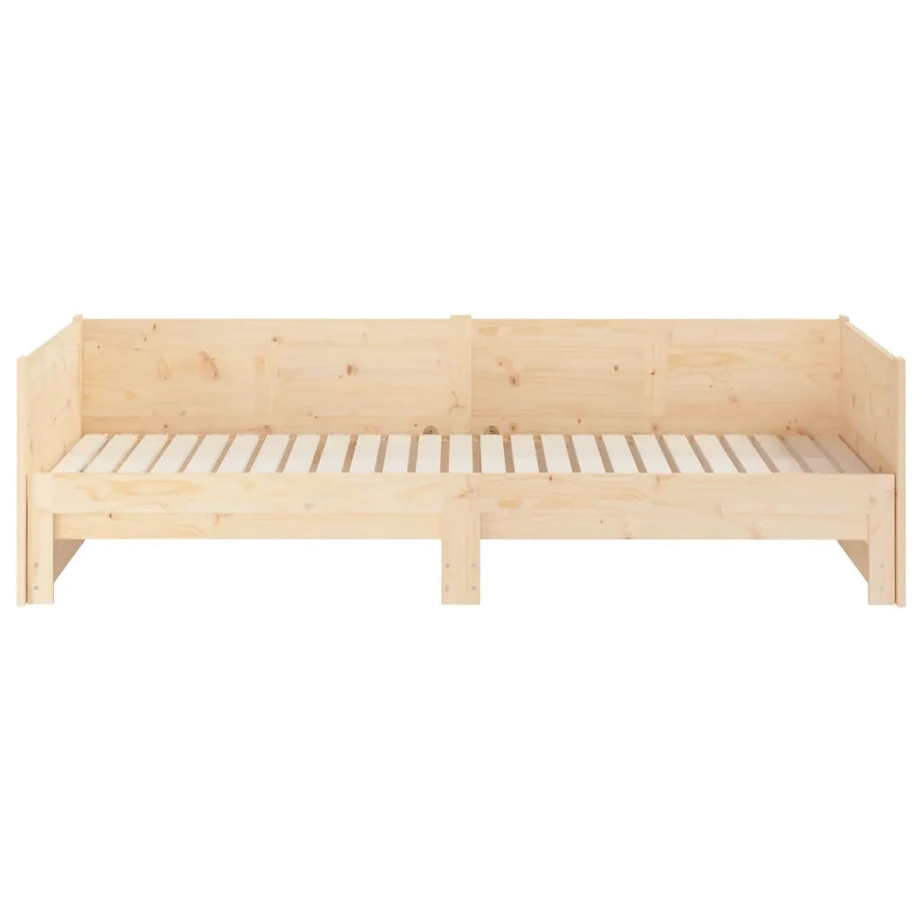 Letto singolo | Letto per adulti | Dormeuse Estraibile in Legno Massello di Pino 2x(90x190) cm