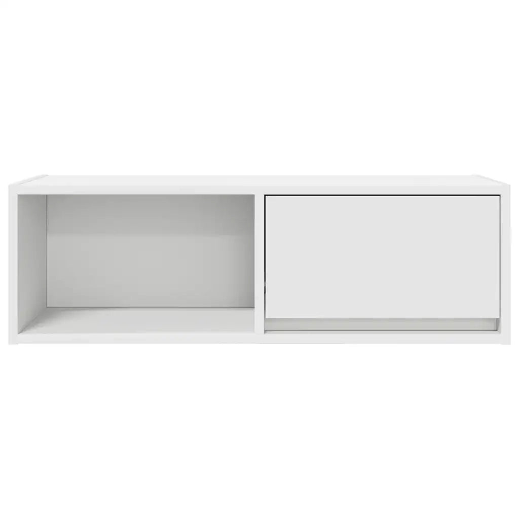 Mobili TV a Parete 2pz Bianchi 80x31x25,5 cm Legno Multistrato