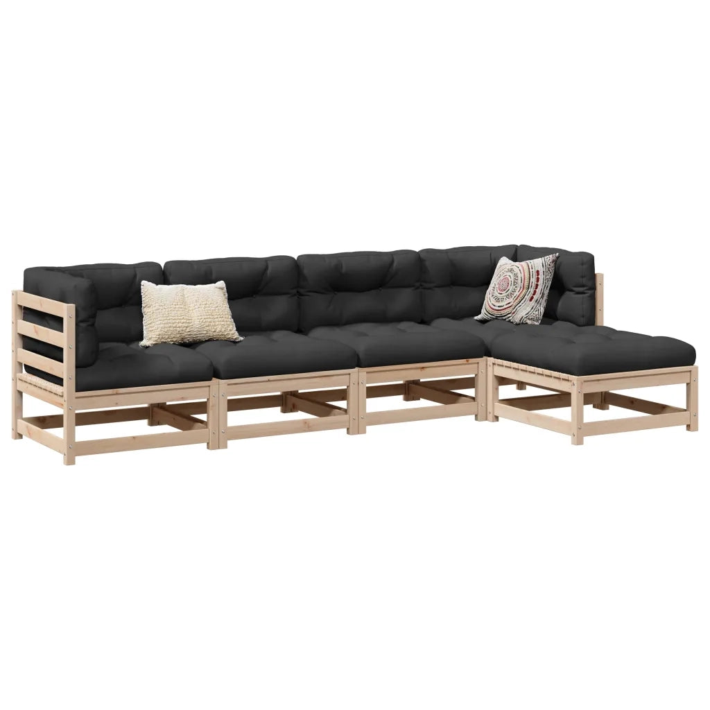Set Divani da Giardino 5 pz in Legno Massello di Pino 3299384