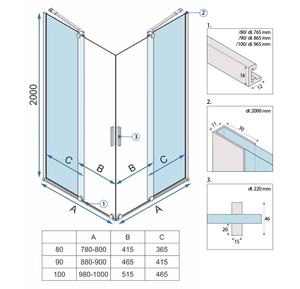 Cabina Doccia Rea Montana Double Gold Brush 80x80