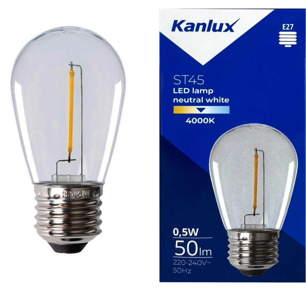 Lampadina LED Filamento per Ghirlanda E27 0,5W 4000K Kanlux