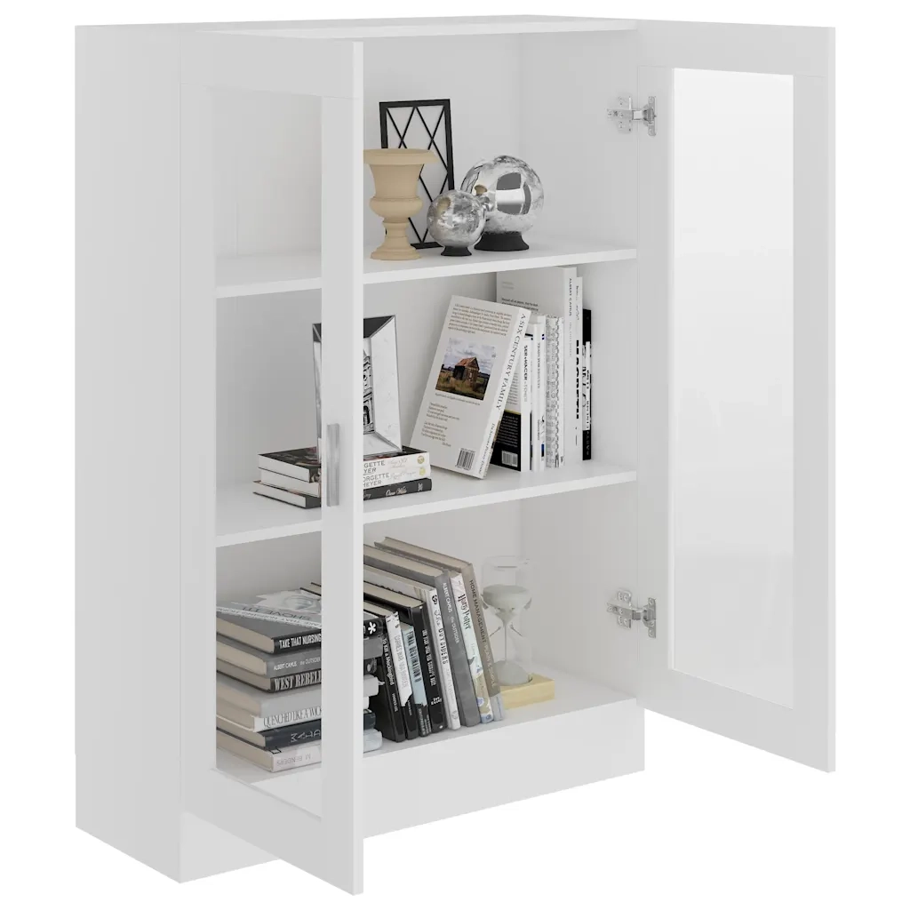 Armadietto con Vetrina Bianco 82,5x30,5x115cm Legno Multistrato CFW2090933
