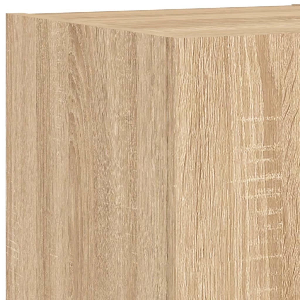 Mobile TV multimediale mensola TV credenza mobile TV parete attrezzata per sala da pranzo soggiorno camera da letto x 5 pezzi con luci LED rovere marrone Sonoma 02_0028232