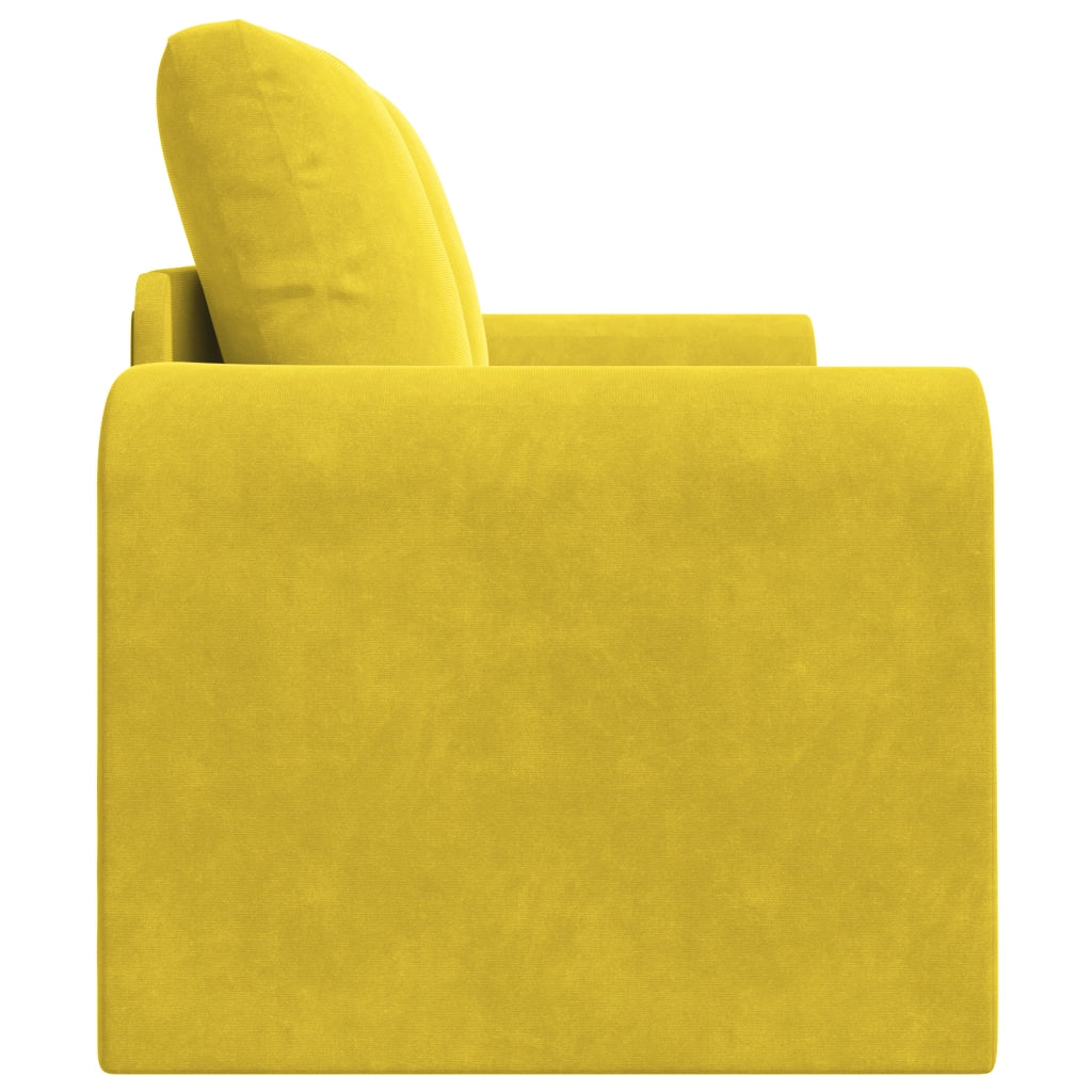 Divano letto 2-in-1 Giallo 148x71x83 cm in velluto