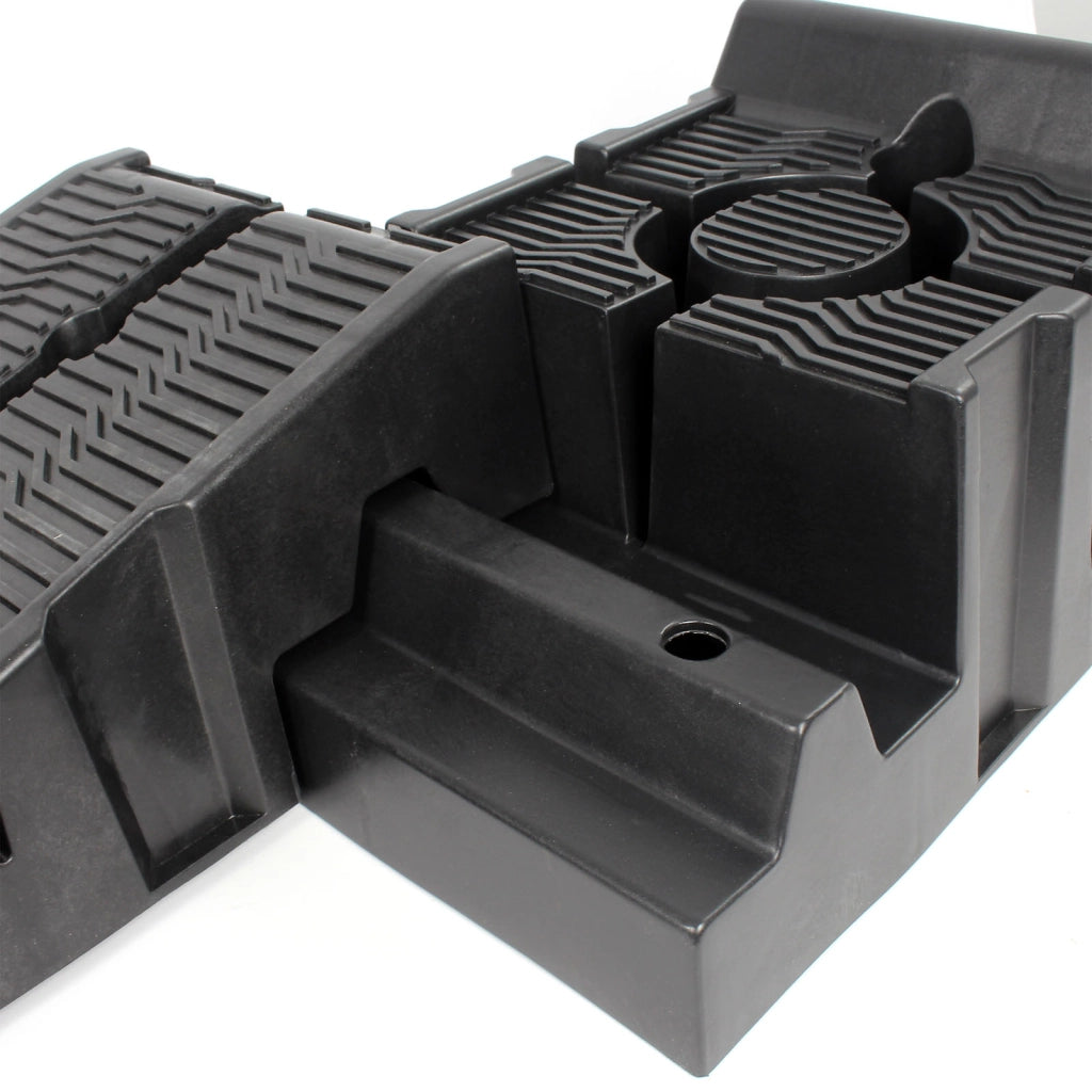 Set 2 rampe di sollevamento divisibili max 2,5 t plastica per veicoli carichi pesanti