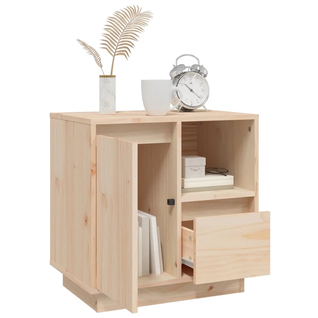 Comodino | Armadio da Notte | Mobiletto da notte 50x34x50 cm in Legno Massello di Pino