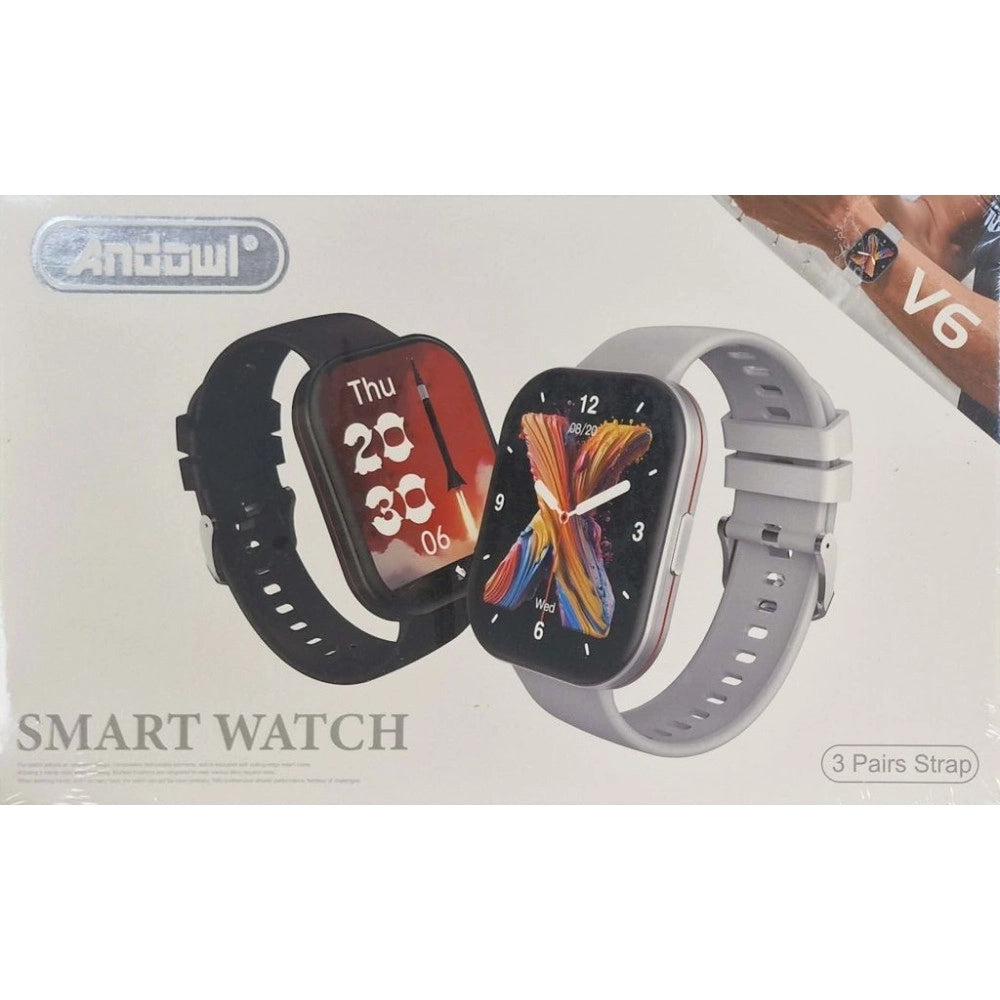Trade Shop - Smartwatch V6 Orologio Intelligente Display A Colori Full Touch 3 Cinturini Intercambiabili -