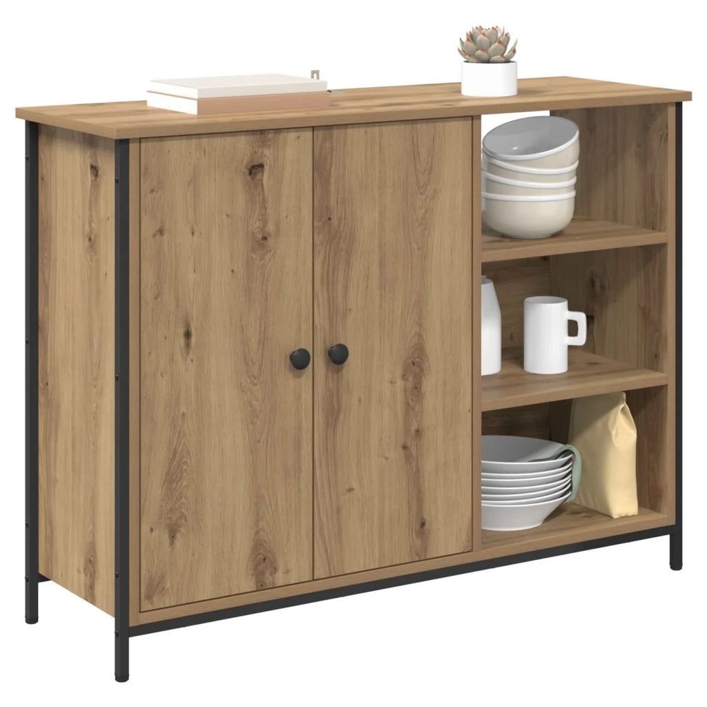 Credenza | Madia | Buffet da pranzo | Armadio da pranzo Rovere artigianale 100 x 33 x 75 cm Legno multistrato