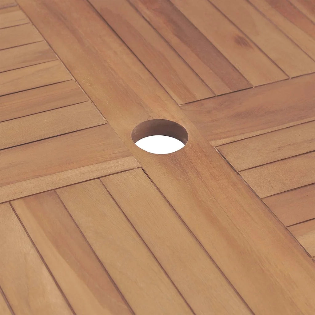 Set da Pranzo per Giardino 5 pz in Legno Massello di Teak