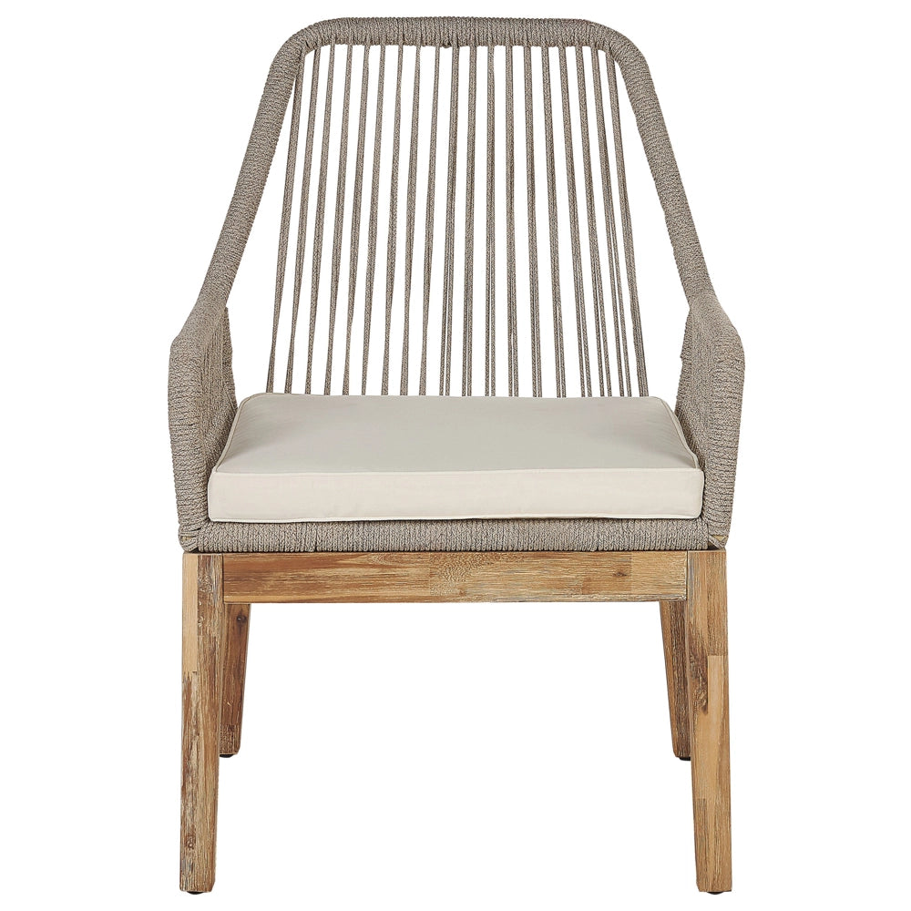 Set da Giardino Tavolo Quadrato in Cemento e 4 Sedie Beige moderno