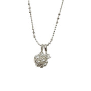 Collana a sfera floreale con perle, zirconi e diamanti scintillanti