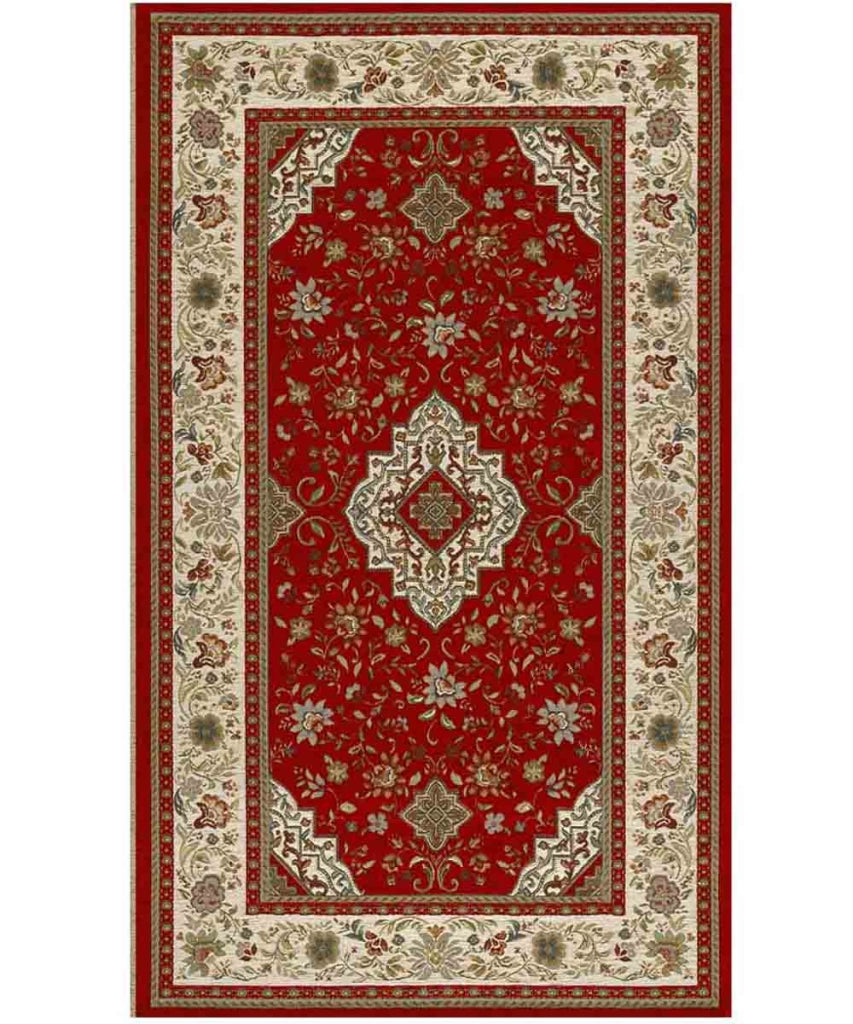 Tappeto TABRIZ ROSSO cm.200x280 orientale classico in ciniglia multiuso lavabile velour antiscivolo