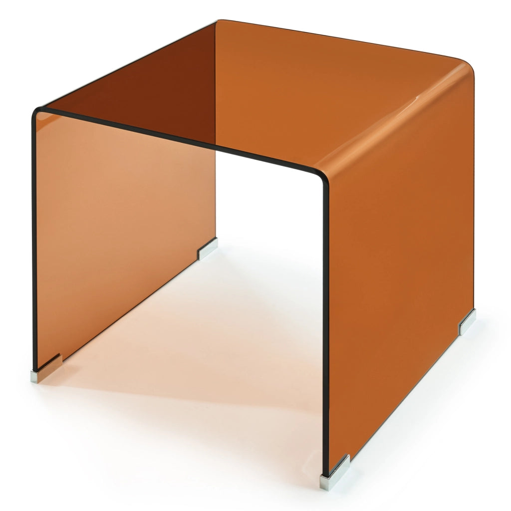Tavolino da Salotto Varlofrek in Vetro 50 x 50 x 50 cm - Marrone [en.casa]