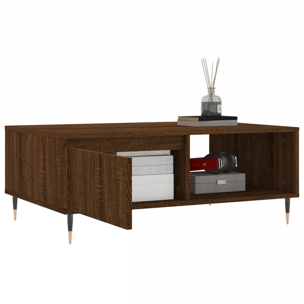 Tavolino da Salotto Rovere Marrone 90x60x35cm Legno Multistrato 827059