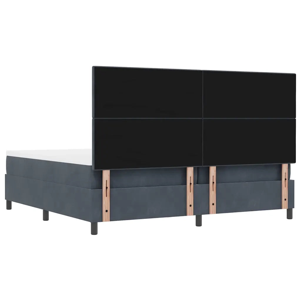 Letto a molle con materasso Grigio scuro 200 x 200 cm Velluto 3344535
