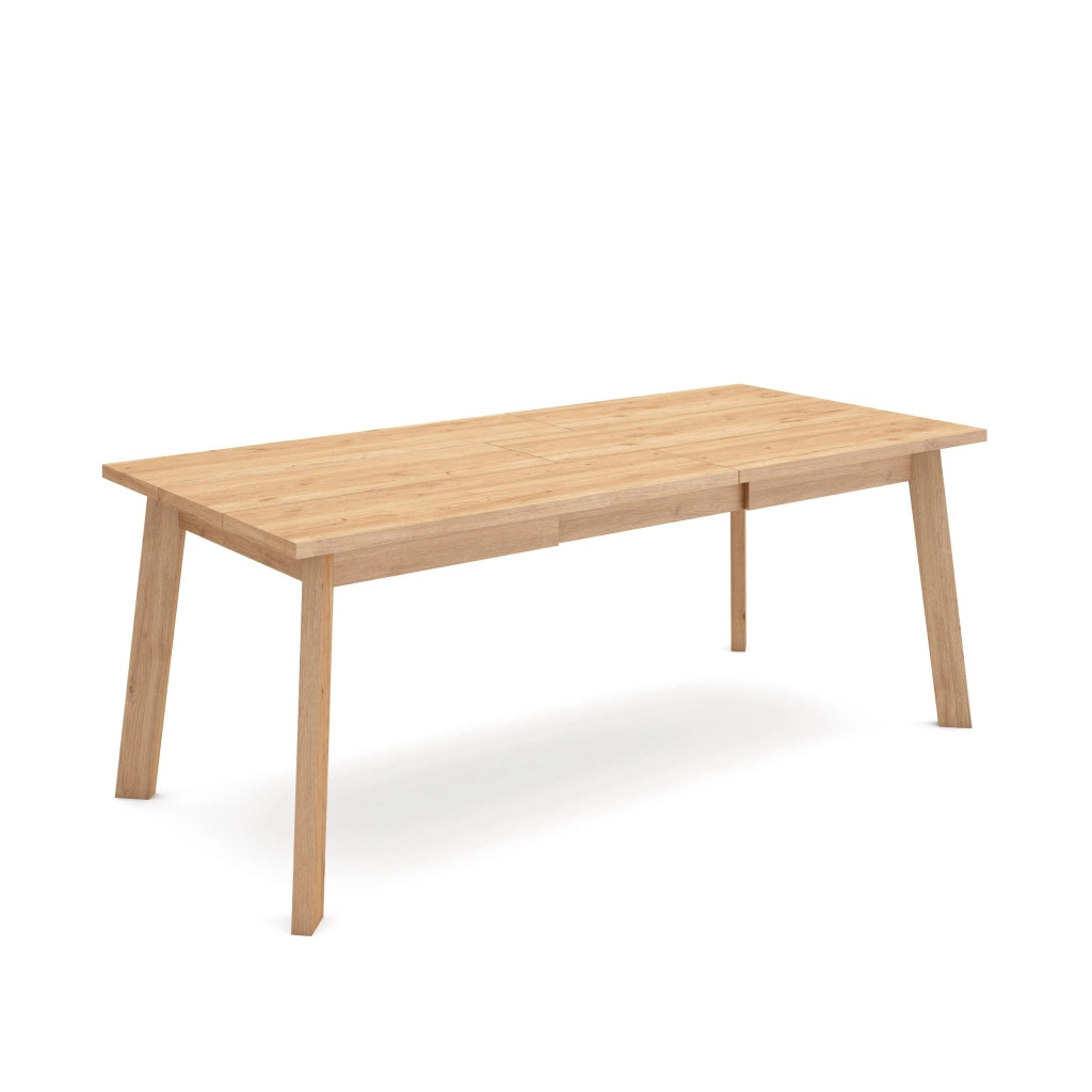Tavolo da Pranzo, 194x90x74cm, Per 10 persone, Gambe in legno, colore Rovere RF2915