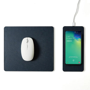 Tappetino per Mouse Scomponibile con Base di Ricarica Wireless Blu Notte