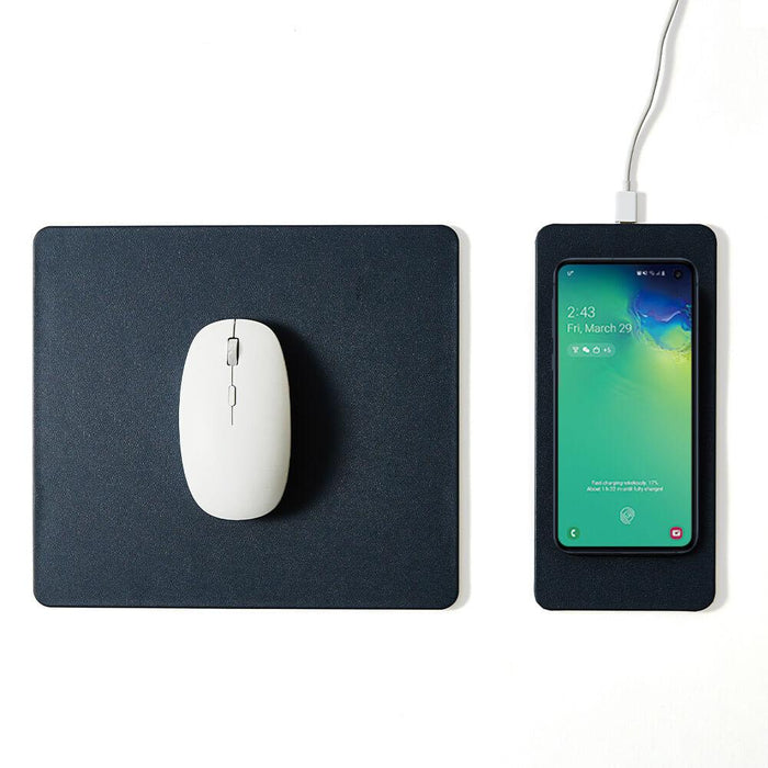 Tappetino per Mouse Scomponibile con Base di Ricarica Wireless Blu Notte