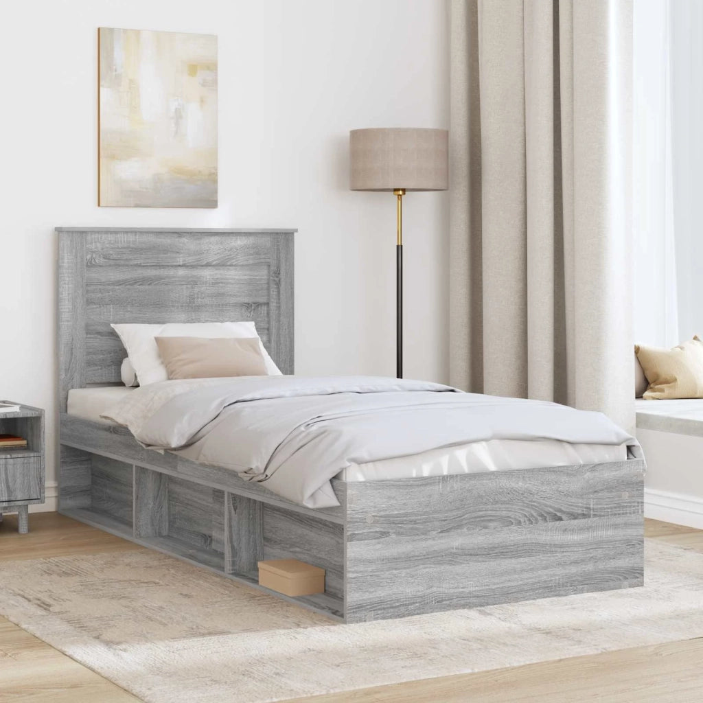 Struttura del letto Grigio Sonoma 100 x 200 cm Pino massello 3410125