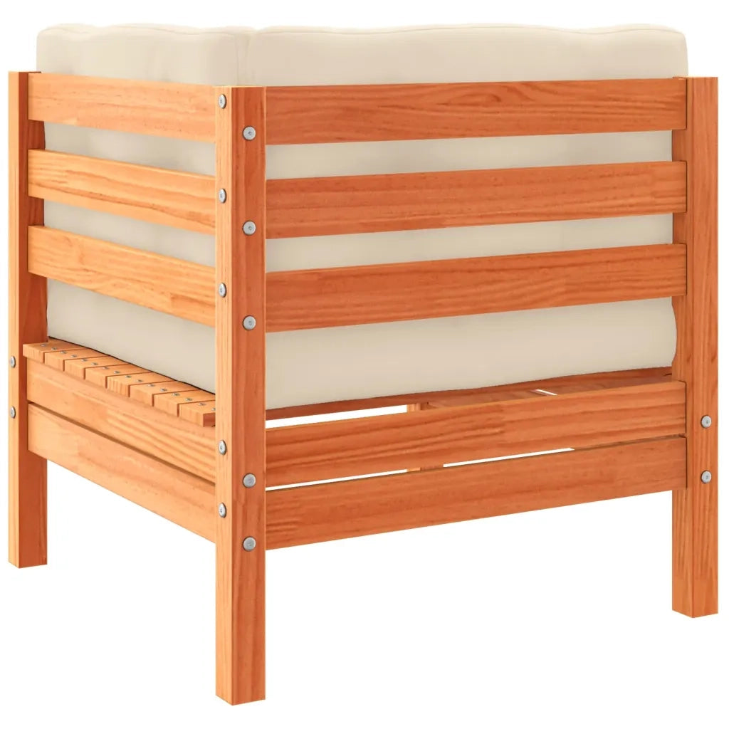 Set Divani Giardino 6pz con Cuscini Marrone Cera Massello Pino 3299571