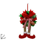 Dietroporta Decorazione Natale Gambe Elfo con Fiocco 50 cm