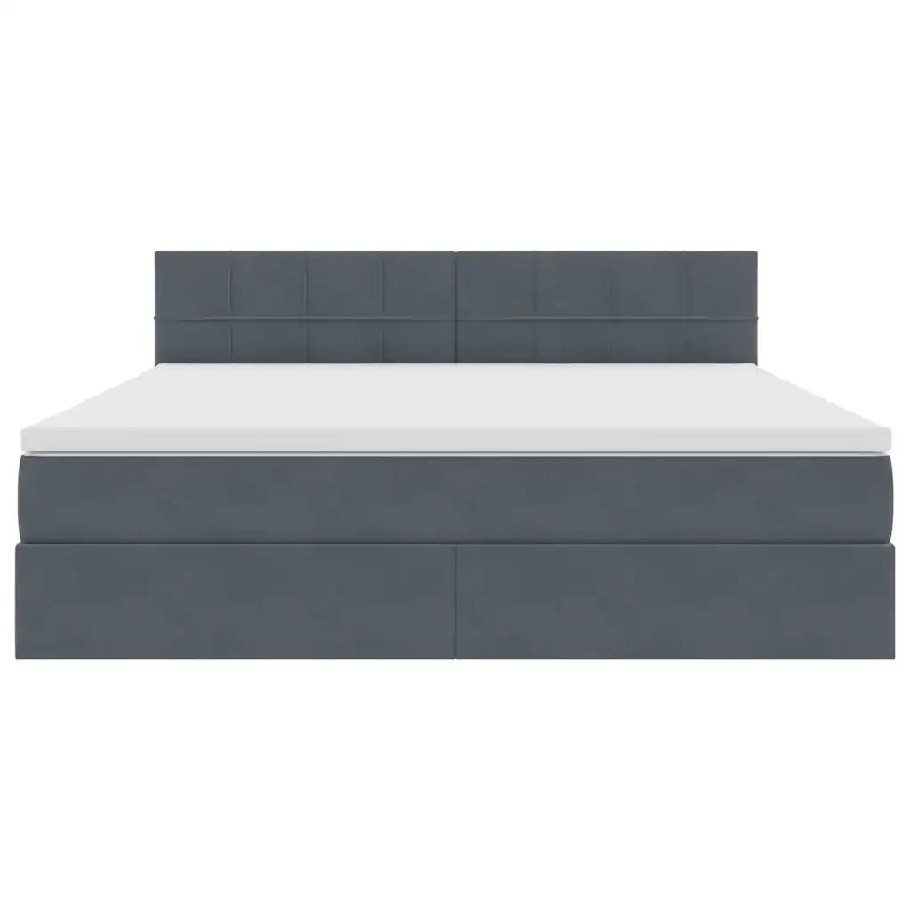 Letto con Contenitore Grigio scuro 160 x 200 cm Velluto