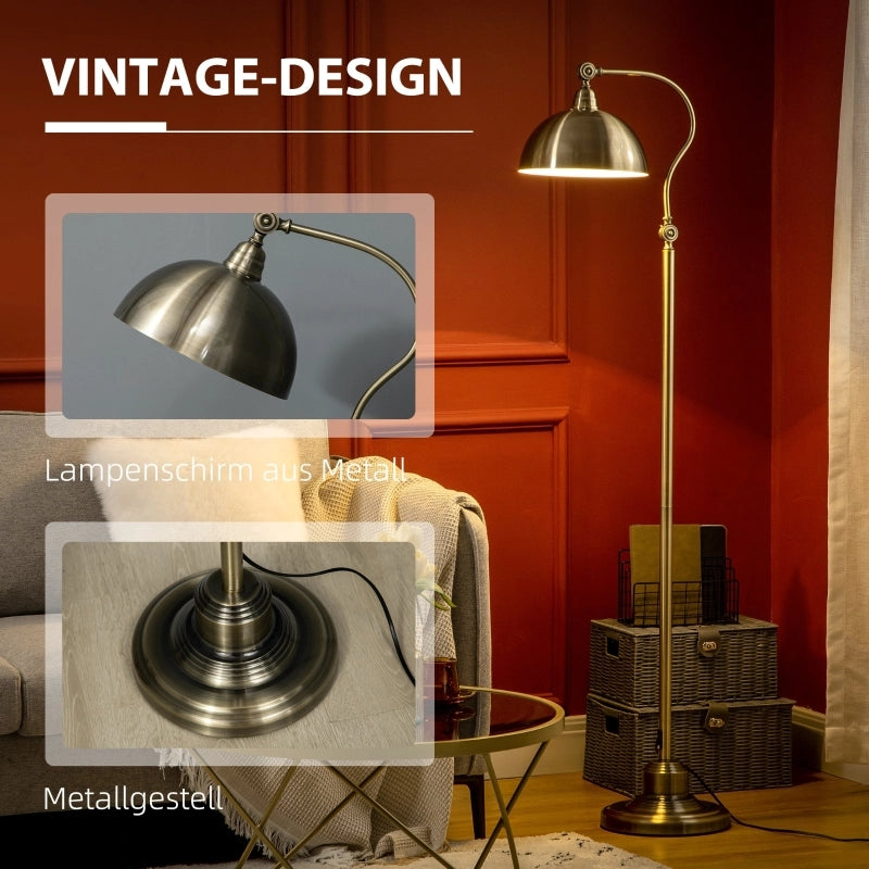 LAMPADA DA TERRA vintage 42x25,5x152 cm bronzo in metallo