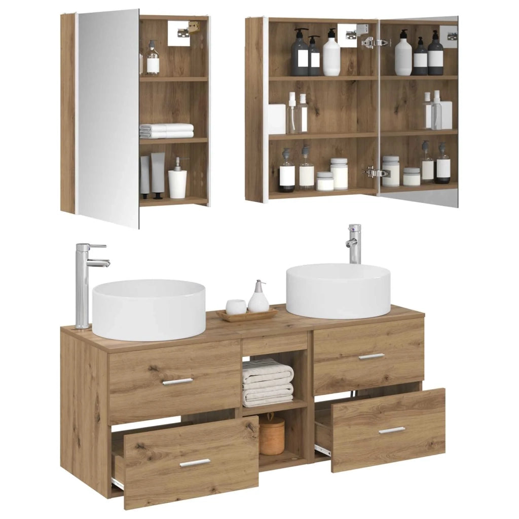 Set di mobili per il bagno 5 pcs Rovere Artigianale 3407094
