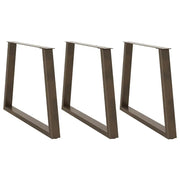 Gambe per tavolo da pranzo a forma di V 3 pz in acciaio naturale 90x(72-73,3) cm