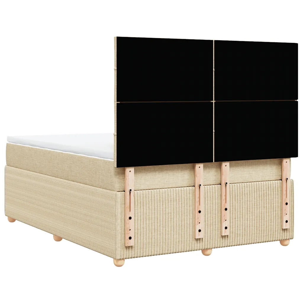 Giroletto a Molle con Materasso Crema 140x19 cm in Tessuto 3292056