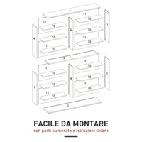 Mobile Libreria Porta CD 106,5x24x126,3 cm a 16 Ripiani Design Moderno in Legno Bianco