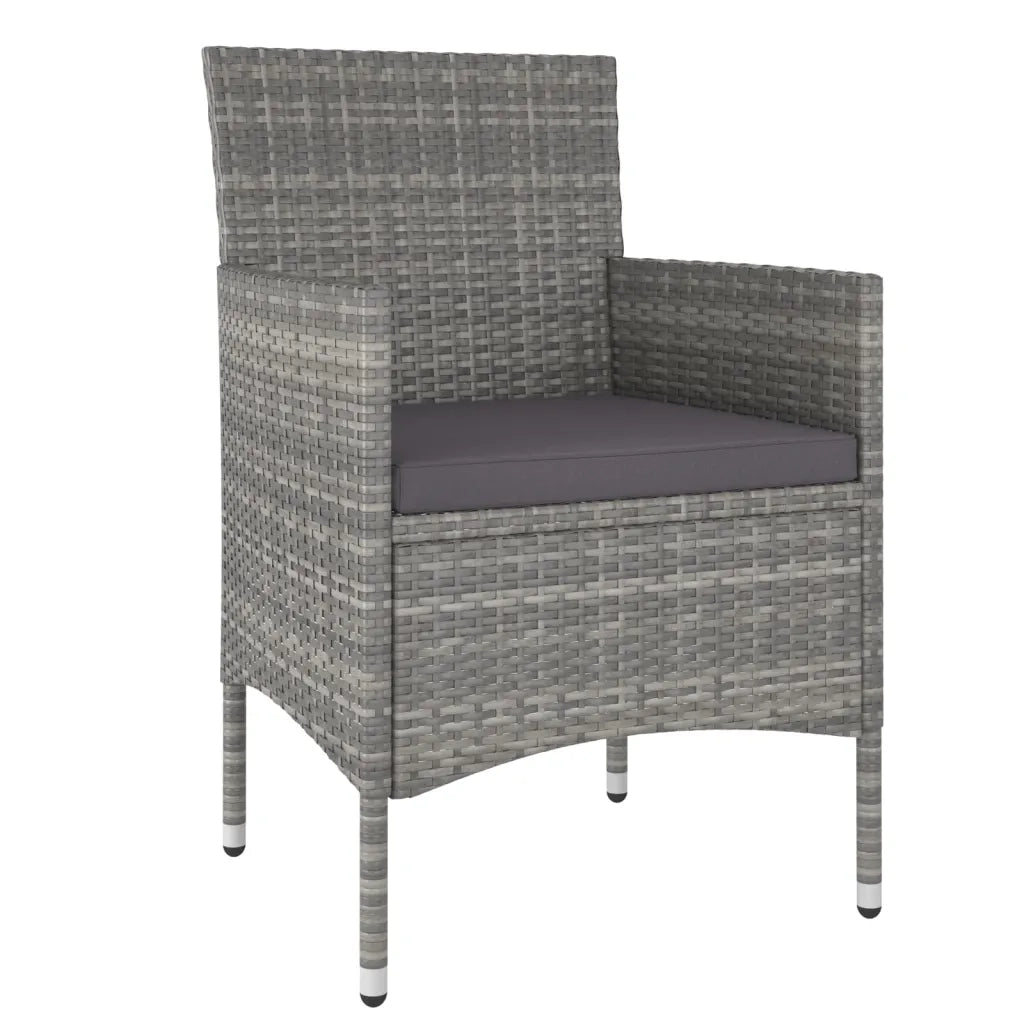Set Mobili da Pranzo per Giardino 3 pz | Set Salotto da Giardino in Polyrattan Grigio