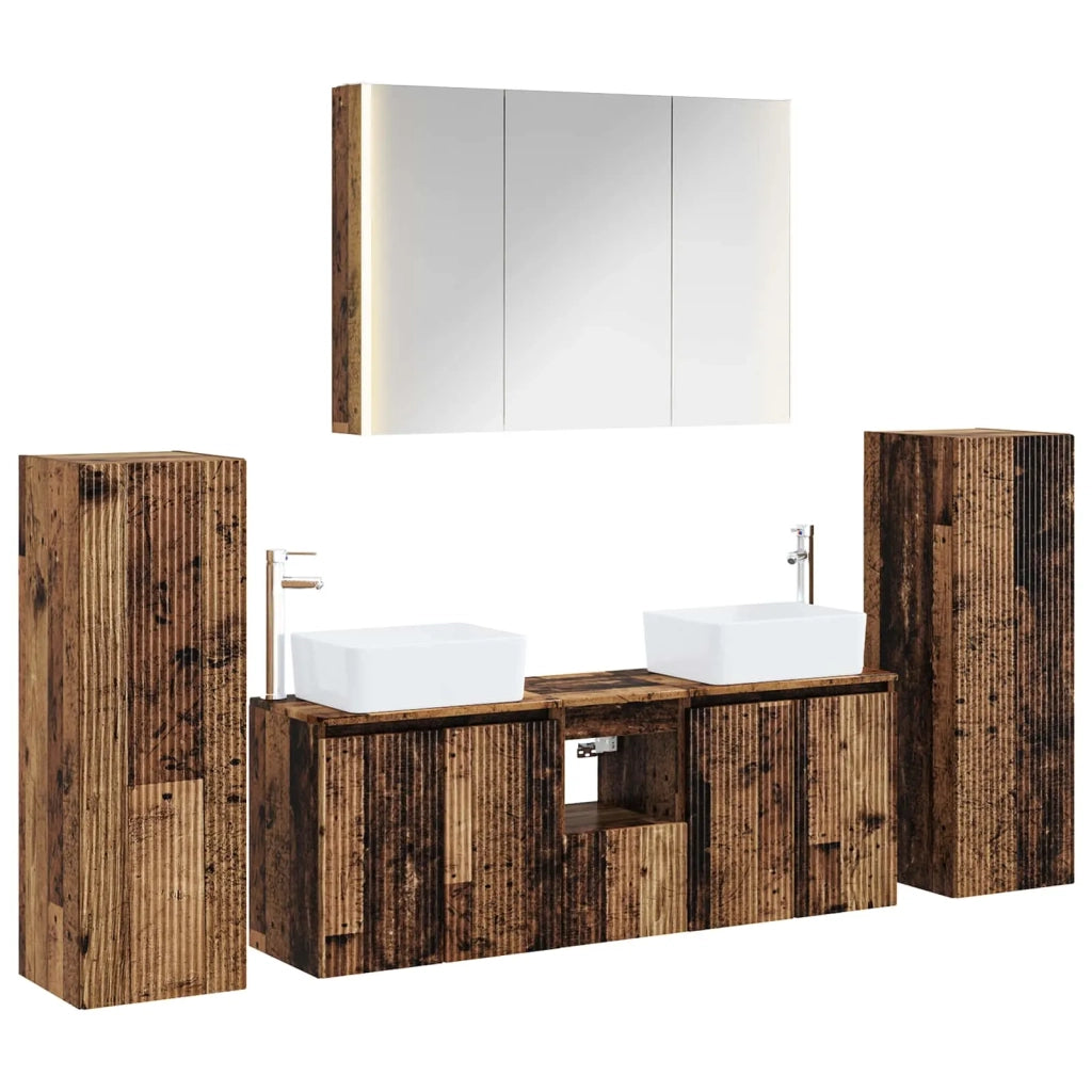 Set di mobili per il bagno 6 pcs Legno antico 3407173