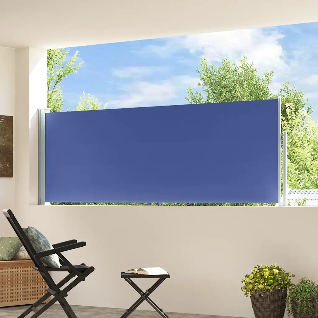 Tenda da Sole | Tenda laterale Retrattile per Patio 100x300 cm Blu