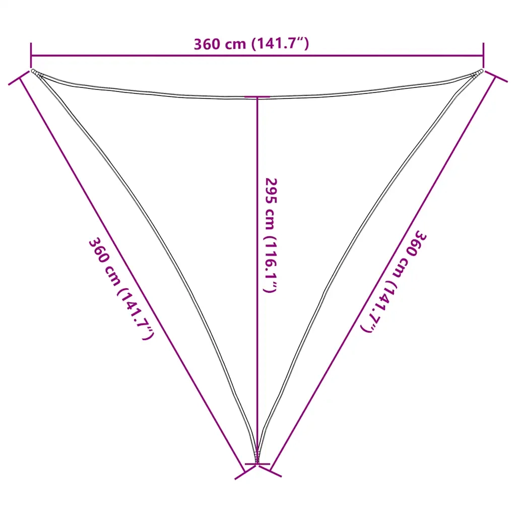 Vela Parasole 160 g/m² Verde Chiaro 3,6x3,6x3,6 m in HDPE 311308