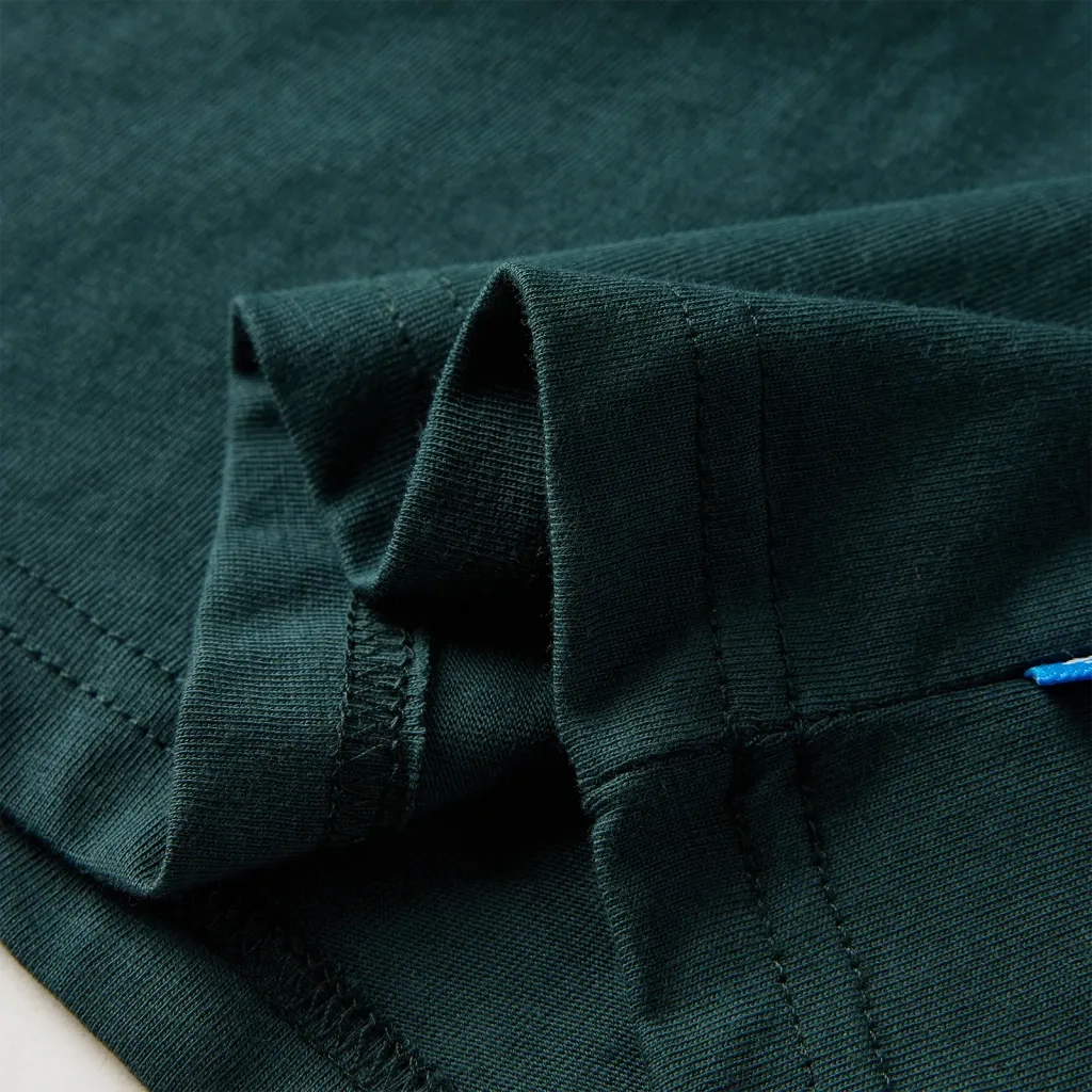 Maglietta da Bambino a Maniche Lunghe Verde Scuro 92 13449