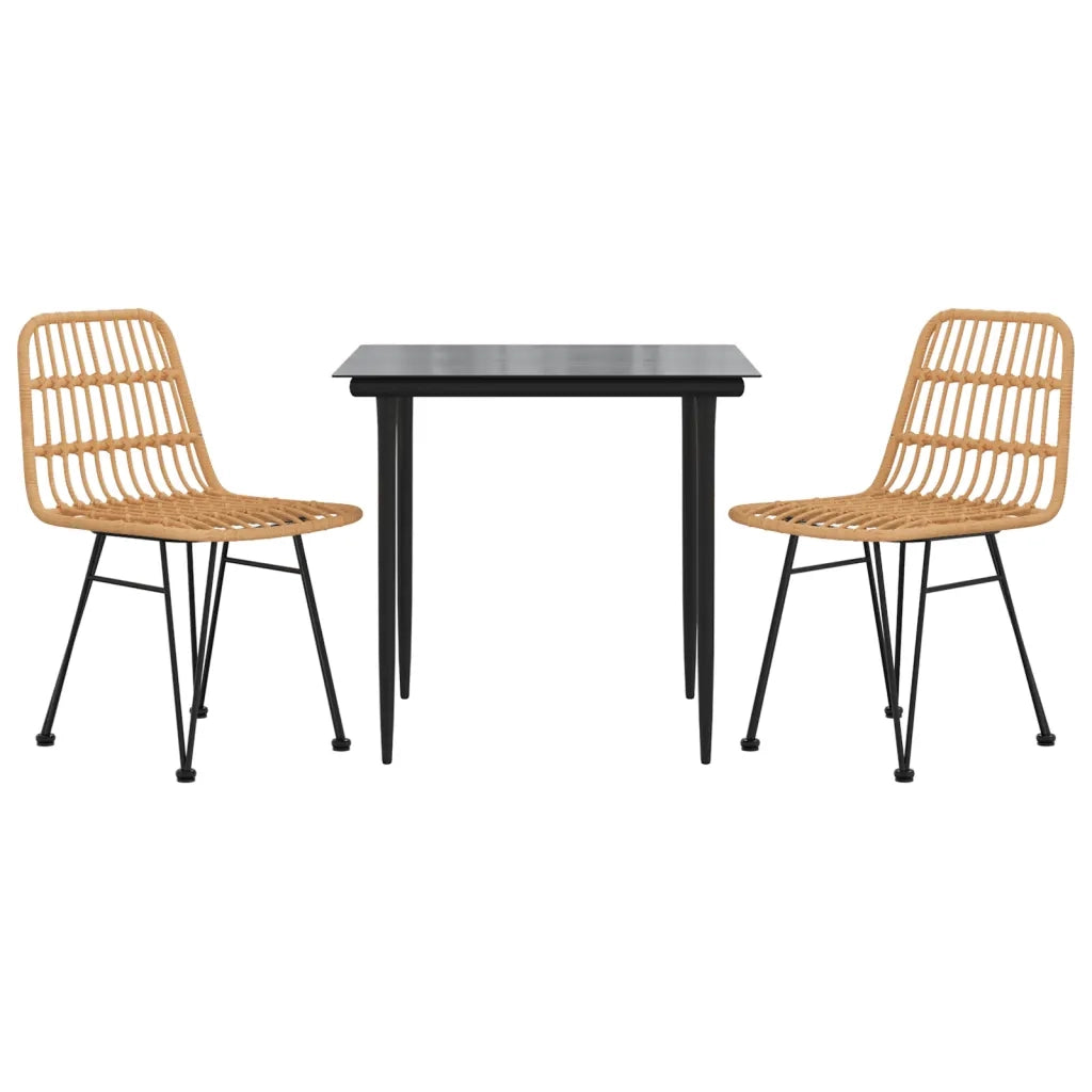 Set da Pranzo da Giardino 3 pz | Set Salotto da Giardino in Polyrattan