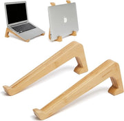 Scaffale per laptop - Scaffale per laptop in legno di bambù con gommini - Laptops da 10 a 17 pollici - Scaffale verticale per Macbook Pro - Studenti, giocatori e professionisti