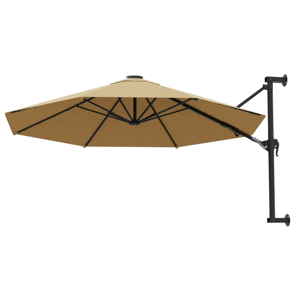 Ombrellone a Muro con Palo in Metallo 300 cm Grigio Talpa cod mxl 19240