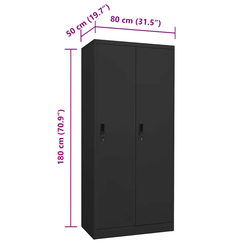 Armadio Antracite 80x50x180 cm in Acciaio CFW3396076