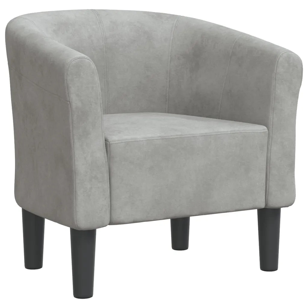 Divano Sedia-Poltrona Cabriolet Grigio Chiaro in Velluto 774425
