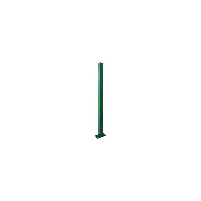 Vigor paletto quadro per recinzione con piastra, acciaio, sezione 50x50 mm, altezza 230 cm, verde RAL 6005