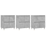 Credenze 3 pz | Madia | Buffet da pranzo | Armadio da pranzo Grigio Cemento in Legno Multistrato