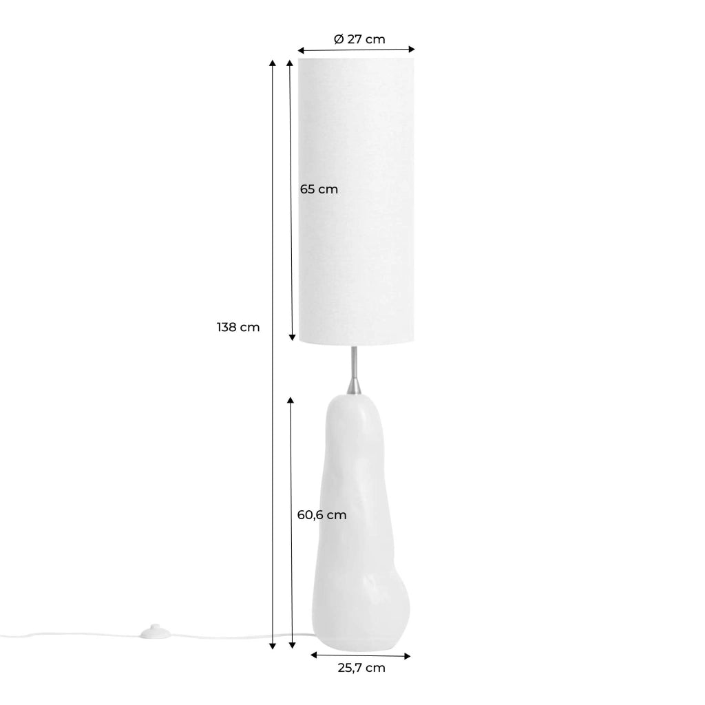 Lampada da terra per interni in ceramica e tessuto ø27cm, talpa